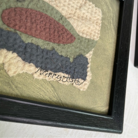 NANCY BASKET Cherokee Native American Fiber Art 3 Framed Duck Scarecrow Chicken - Picture 10 of 11